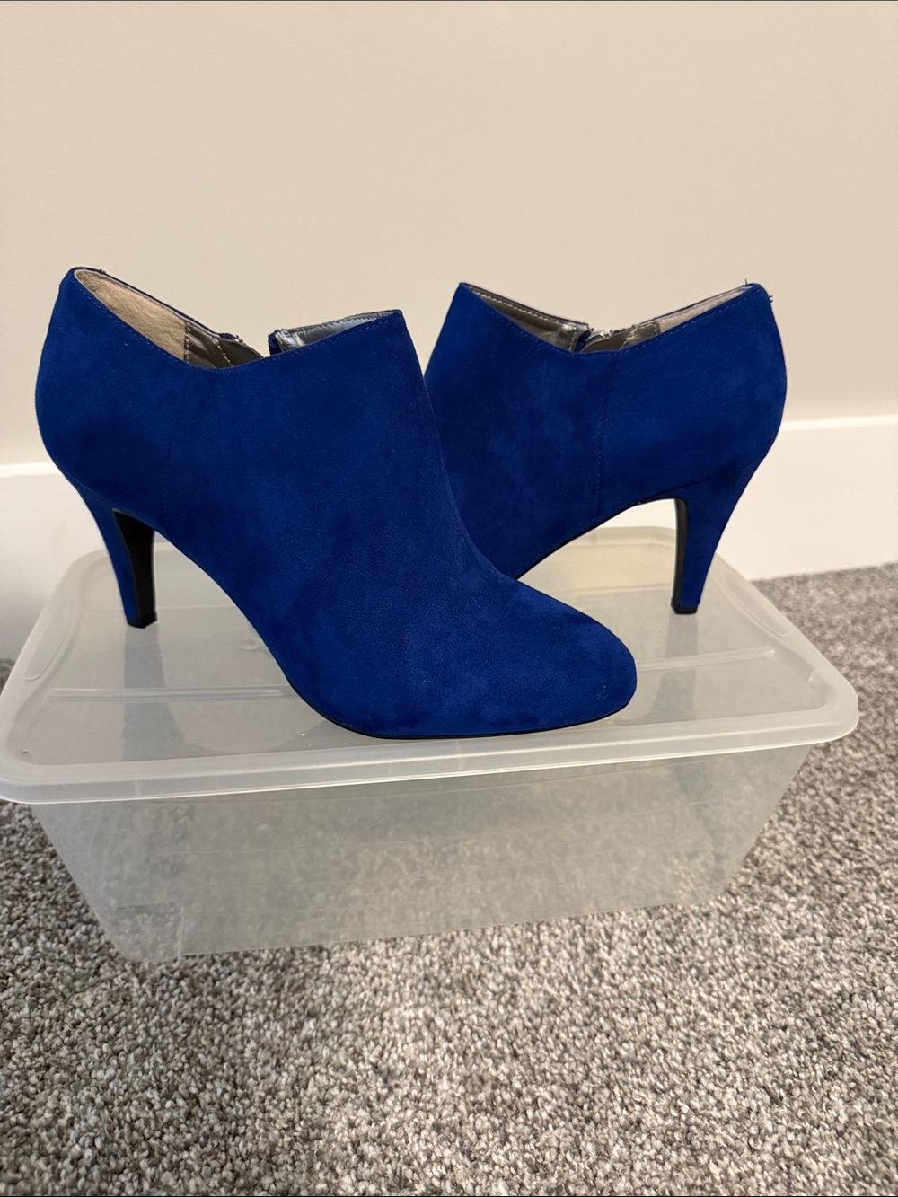 Style & Co. Royal Blue Suede Ankle Booties